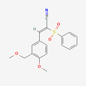 molecular formula C18H17NO4S B5859834 3-[4-methoxy-3-(methoxymethyl)phenyl]-2-(phenylsulfonyl)acrylonitrile 