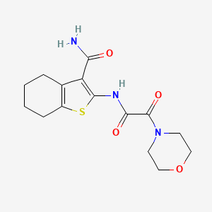molecular formula C15H19N3O4S B5859835 2-{[4-morpholinyl(oxo)acetyl]amino}-4,5,6,7-tetrahydro-1-benzothiophene-3-carboxamide 