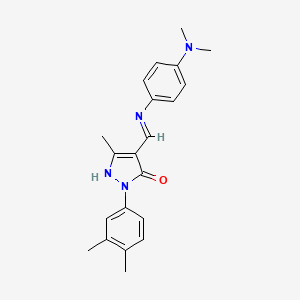 molecular formula C21H24N4O B5859905 4-({[4-(dimethylamino)phenyl]amino}methylene)-2-(3,4-dimethylphenyl)-5-methyl-2,4-dihydro-3H-pyrazol-3-one 