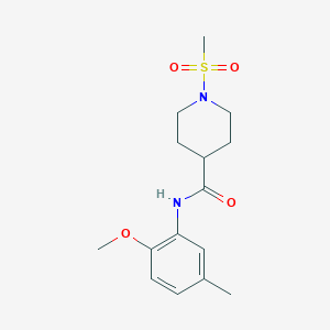 molecular formula C15H22N2O4S B5859930 N-(2-methoxy-5-methylphenyl)-1-(methylsulfonyl)-4-piperidinecarboxamide 