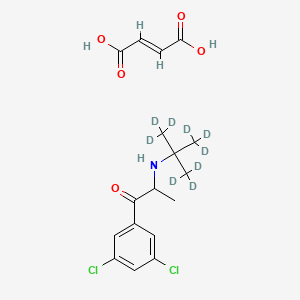 molecular formula C17H21Cl2NO5 B585994 5-Chloro Bupropion-d9 Fumarate CAS No. 1346606-75-4