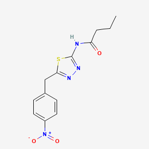 molecular formula C13H14N4O3S B5859952 N-[5-(4-nitrobenzyl)-1,3,4-thiadiazol-2-yl]butanamide 