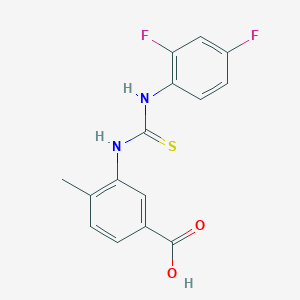 molecular formula C15H12F2N2O2S B5859958 3-({[(2,4-difluorophenyl)amino]carbonothioyl}amino)-4-methylbenzoic acid 