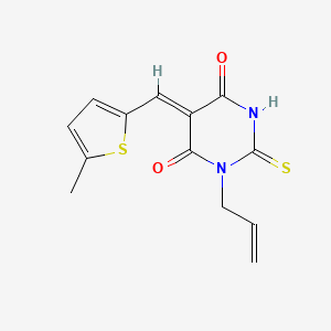 molecular formula C13H12N2O2S2 B5859995 1-allyl-5-[(5-methyl-2-thienyl)methylene]-2-thioxodihydro-4,6(1H,5H)-pyrimidinedione 