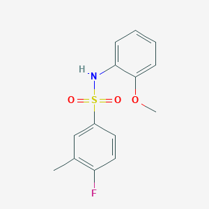 molecular formula C14H14FNO3S B5860006 4-fluoro-N-(2-methoxyphenyl)-3-methylbenzenesulfonamide 
