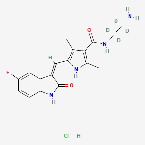 molecular formula C18H20ClFN4O2 B586001 N,N-Didesethyl Sunitinib-d4 Hydrochloride CAS No. 1346606-30-1