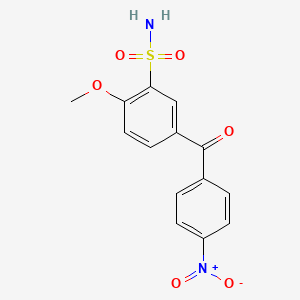 molecular formula C14H12N2O6S B5860024 2-methoxy-5-(4-nitrobenzoyl)benzenesulfonamide 