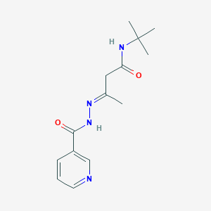N-(tert-butyl)-3-[(3-pyridinylcarbonyl)hydrazono]butanamide