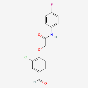 molecular formula C15H11ClFNO3 B5860035 2-(2-chloro-4-formylphenoxy)-N-(4-fluorophenyl)acetamide 