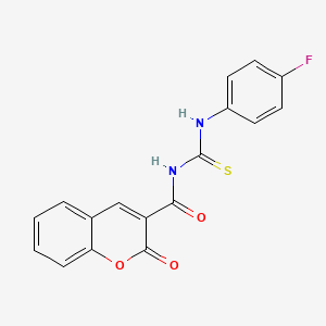 molecular formula C17H11FN2O3S B5860073 N-{[(4-fluorophenyl)amino]carbonothioyl}-2-oxo-2H-chromene-3-carboxamide 