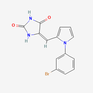 molecular formula C14H10BrN3O2 B5860087 5-{[1-(3-bromophenyl)-1H-pyrrol-2-yl]methylene}-2,4-imidazolidinedione 