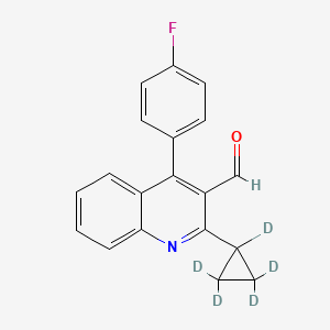molecular formula C19H14FNO B586012 2-Cyclopropyl-4-(4-fluorophenyl)-3-quinoline-d5 3-Aldehyde CAS No. 1346597-84-9