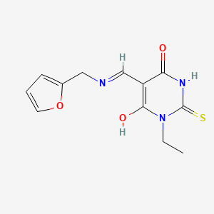 1-Ethyl-5-(furan-2-ylmethyliminomethyl)-6-hydroxy-2-sulfanylidenepyrimidin-4-one