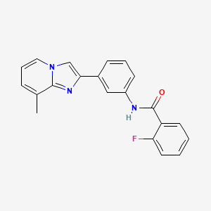 2-fluoro-N-[3-(8-methylimidazo[1,2-a]pyridin-2-yl)phenyl]benzamide