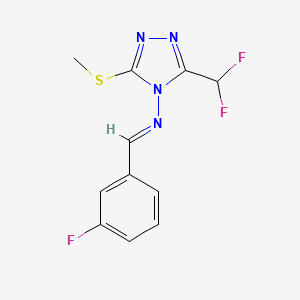 N-[3-(DIFLUOROMETHYL)-5-(METHYLSULFANYL)-4H-1,2,4-TRIAZOL-4-YL]-N-[(E)-1-(3-FLUOROPHENYL)METHYLIDENE]AMINE