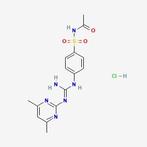 molecular formula C15H19ClN6O3S B5860278 N-[(4-{[[(4,6-dimethyl-2-pyrimidinyl)amino](imino)methyl]amino}phenyl)sulfonyl]acetamide hydrochloride CAS No. 1049734-18-0