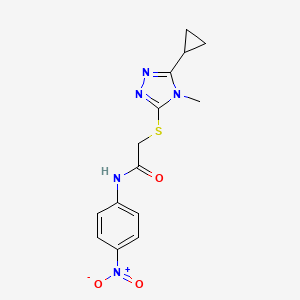 2-[(5-cyclopropyl-4-methyl-4H-1,2,4-triazol-3-yl)thio]-N-(4-nitrophenyl)acetamide