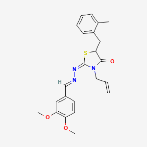 molecular formula C23H25N3O3S B5860417 3,4-dimethoxybenzaldehyde [3-allyl-5-(2-methylbenzyl)-4-oxo-1,3-thiazolidin-2-ylidene]hydrazone 