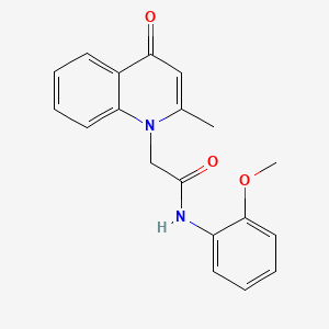 molecular formula C19H18N2O3 B5860452 N-(2-methoxyphenyl)-2-(2-methyl-4-oxo-1(4H)-quinolinyl)acetamide 