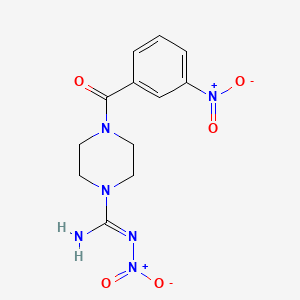 molecular formula C12H14N6O5 B5860456 N'-nitro-4-(3-nitrobenzoyl)-1-piperazinecarboximidamide 