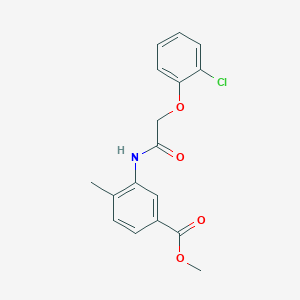 molecular formula C17H16ClNO4 B5860457 methyl 3-{[(2-chlorophenoxy)acetyl]amino}-4-methylbenzoate 