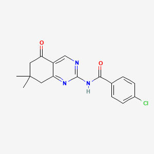 4-chloro-N-(7,7-dimethyl-5-oxo-5,6,7,8-tetrahydro-2-quinazolinyl)benzamide