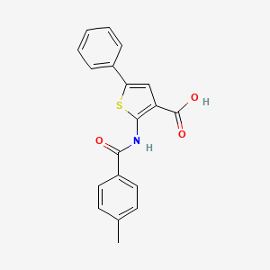 molecular formula C19H15NO3S B5860479 2-[(4-methylbenzoyl)amino]-5-phenyl-3-thiophenecarboxylic acid 