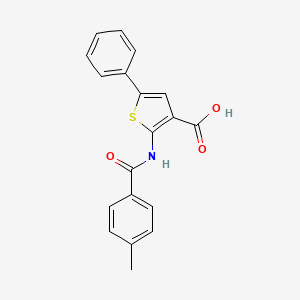 molecular formula C19H15NO3S B5860479 2-[(4-甲基苯甲酰基)氨基]-5-苯基-3-噻吩羧酸 