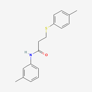 molecular formula C17H19NOS B5860528 N-(3-methylphenyl)-3-[(4-methylphenyl)thio]propanamide 