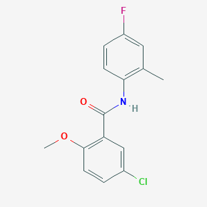 molecular formula C15H13ClFNO2 B5860529 5-chloro-N-(4-fluoro-2-methylphenyl)-2-methoxybenzamide 