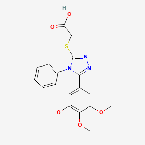 {[4-phenyl-5-(3,4,5-trimethoxyphenyl)-4H-1,2,4-triazol-3-yl]thio}acetic acid
