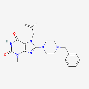 molecular formula C21H26N6O2 B5860583 8-(4-benzyl-1-piperazinyl)-3-methyl-7-(2-methyl-2-propen-1-yl)-3,7-dihydro-1H-purine-2,6-dione 