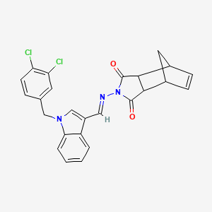 molecular formula C25H19Cl2N3O2 B5860606 4-({[1-(3,4-dichlorobenzyl)-1H-indol-3-yl]methylene}amino)-4-azatricyclo[5.2.1.0~2,6~]dec-8-ene-3,5-dione 