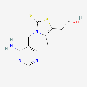 molecular formula C11H14N4OS2 B586061 3-[(4-Aminopyrimidin-5-yl)methyl]-5-(2-hydroxyethyl)-4-methyl-1,3-thiazole-2-thione CAS No. 49615-40-9