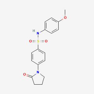 molecular formula C17H18N2O4S B5860626 N-(4-methoxyphenyl)-4-(2-oxo-1-pyrrolidinyl)benzenesulfonamide 