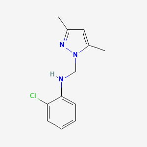molecular formula C12H14ClN3 B5860705 (2-chlorophenyl)[(3,5-dimethyl-1H-pyrazol-1-yl)methyl]amine 