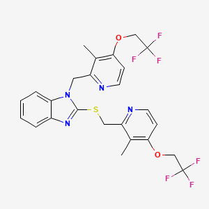 1-((3-methyl-4-(2,2,2-trifluoroethoxy)pyridin-2-yl)methyl)-2-(((3-methyl-4-(2,2,2-trifluoroethoxy)pyridin-2-yl)methyl)thio)-1H-benzo[d]imidazole
