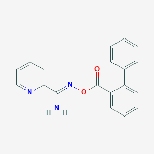 molecular formula C19H15N3O2 B5860714 N'-[(2-biphenylylcarbonyl)oxy]-2-pyridinecarboximidamide 
