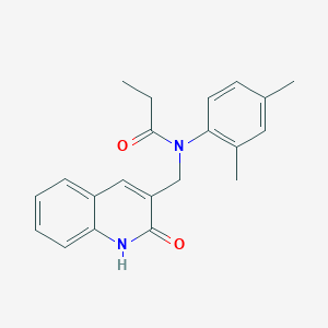 molecular formula C21H22N2O2 B5860719 N-(2,4-dimethylphenyl)-N-[(2-hydroxy-3-quinolinyl)methyl]propanamide 