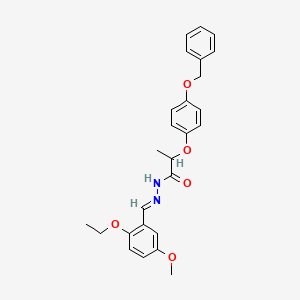 molecular formula C26H28N2O5 B5860807 2-[4-(benzyloxy)phenoxy]-N'-(2-ethoxy-5-methoxybenzylidene)propanohydrazide 