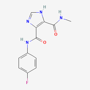 molecular formula C12H11FN4O2 B5860830 N~4~-(4-fluorophenyl)-N~5~-methyl-1H-imidazole-4,5-dicarboxamide 