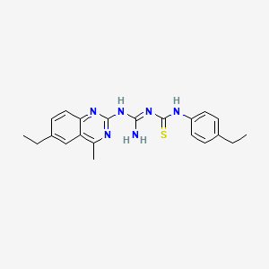 molecular formula C21H24N6S B5860839 N-[[(6-ethyl-4-methyl-2-quinazolinyl)amino](imino)methyl]-N'-(4-ethylphenyl)thiourea 