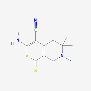 molecular formula C12H15N3S2 B5860868 3-amino-6,6,7-trimethyl-1-thioxo-5,6,7,8-tetrahydro-1H-thiopyrano[3,4-c]pyridine-4-carbonitrile 
