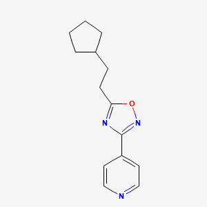 4-[5-(2-cyclopentylethyl)-1,2,4-oxadiazol-3-yl]pyridine