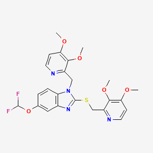 molecular formula C24H24F2N4O5S B586091 N-[(3,4-Dimethoxy-2-pyridinyl)methyl] Pantoprazole Sulfide CAS No. 957470-58-5