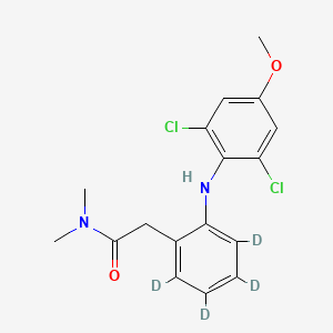 molecular formula C17H18Cl2N2O2 B586094 2-(2-((2,6-Dichloro-4-methoxyphenyl)amino)phenyl-d4)-N,N-dimethylacetamide CAS No. 1382084-37-8