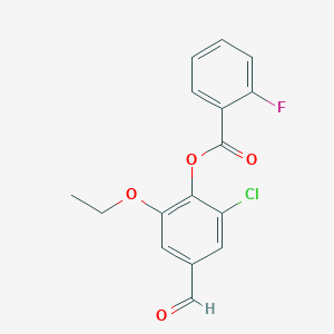 molecular formula C16H12ClFO4 B5860949 2-chloro-6-ethoxy-4-formylphenyl 2-fluorobenzoate 