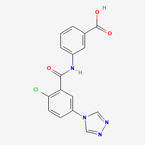 molecular formula C16H11ClN4O3 B5860965 3-{[2-chloro-5-(4H-1,2,4-triazol-4-yl)benzoyl]amino}benzoic acid 