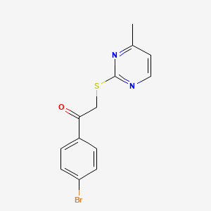 molecular formula C13H11BrN2OS B5861001 1-(4-bromophenyl)-2-[(4-methyl-2-pyrimidinyl)thio]ethanone 