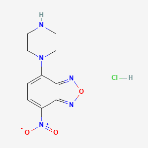 molecular formula C10H12ClN5O3 B586101 4-硝基-7-(1-哌嗪基)-2,1,3-苯并噁二唑盐酸盐 CAS No. 374730-75-3